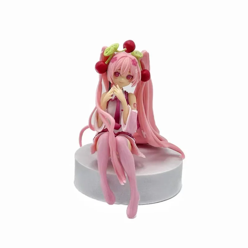 11CM 하츠네 미쿠 애니메이션 피규어 핑크 드레스 PVC 모델 액션 장난감 체리 핑크 벚꽃 장식 선물 수집