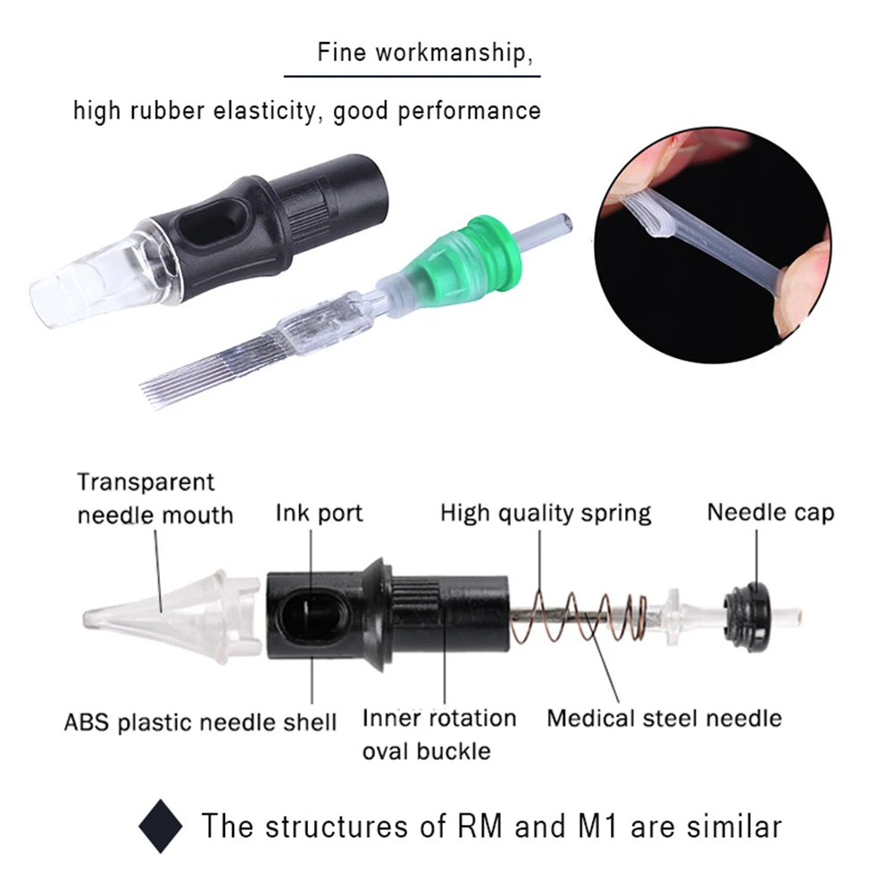 إبر خرطوشة الوشم RL/RS/RM/M1 لاستبدال شبه دائمة الحاجب الشفاه ماكياج ماكينة رسم الوشم التجميلي الإبر القابل للتصرف 2026 #3