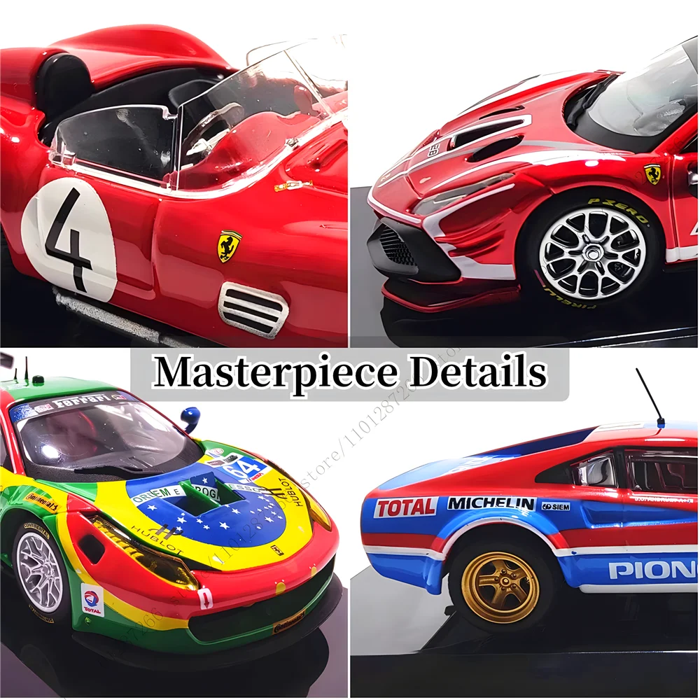 Bburago 1:43 2015 Ferrari 458 Italia Replica Car Model, with Acrylic Case Plate, Scale Monte Carlo Le Mans Daytona Miniature Toy