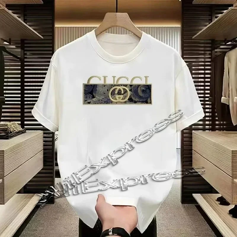 الاتجاه الصيفي سريع الجفاف عادية تي شيرت مطبوع الرجال والنساء بلوزة فضفاضة قصيرة الأكمام الجولة الرقبة نصف كم موضة 2025 #1