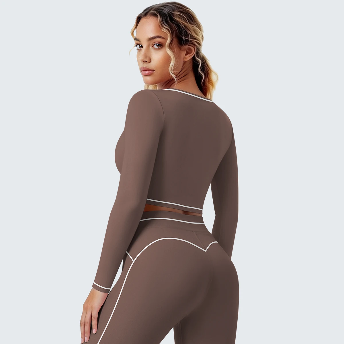 Sports Running Quick Drying Yoga Long Sleeves for Woman Solid Color Slim Workout Top Running Shirts Long Sleeves