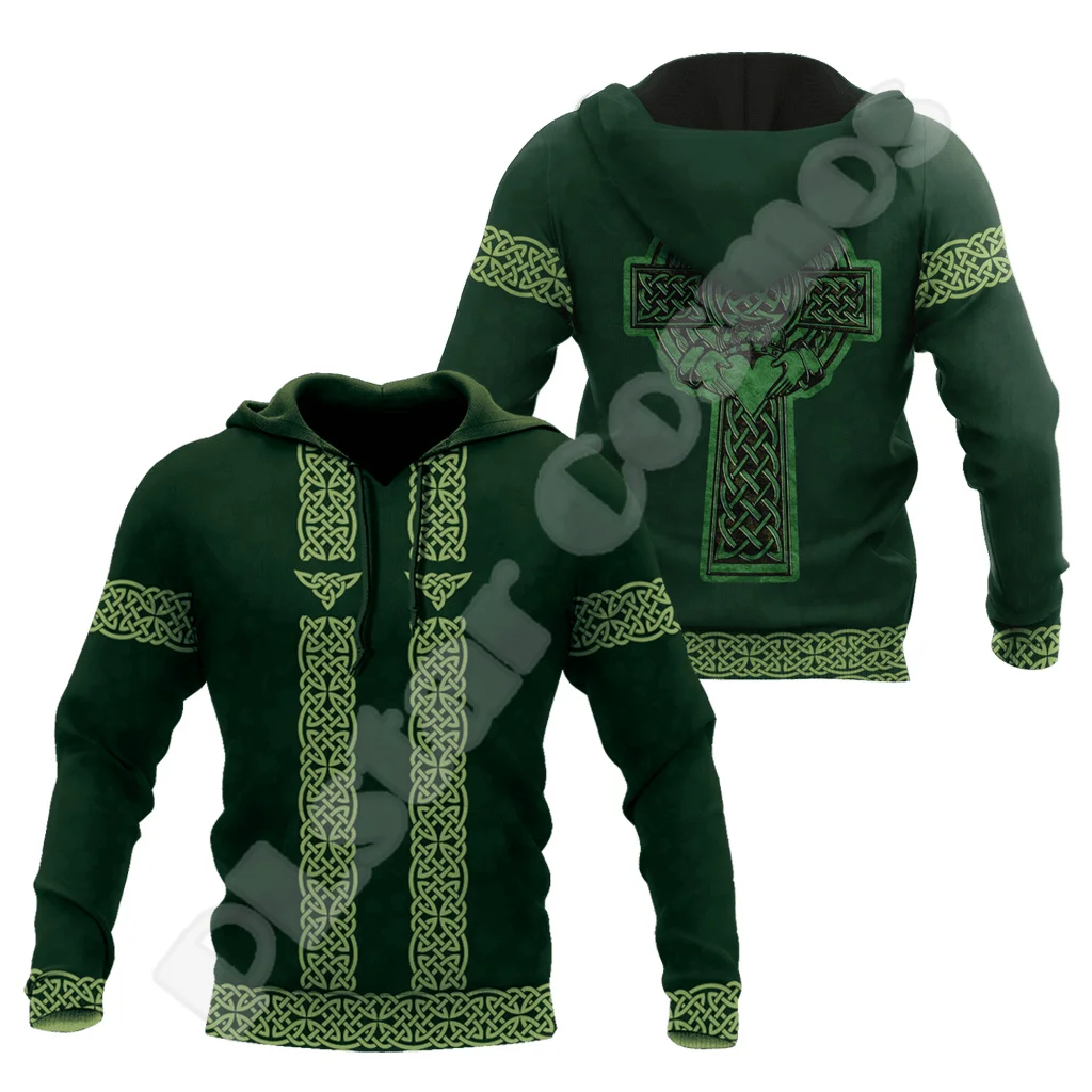 

NewFashion Country Flag Ireland Clover Irish St.Patrick Tattoo Vintage 3DPrint Pullover Funny Harajuku Casual Jacket Hoodies X1