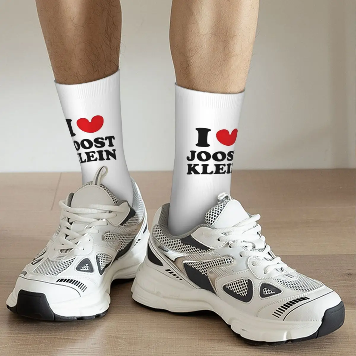 Calcetines de fútbol transpirables con dibujos animados para hombre y mujer, medias divertidas de I Love Joost Klein, Otoño e Invierno