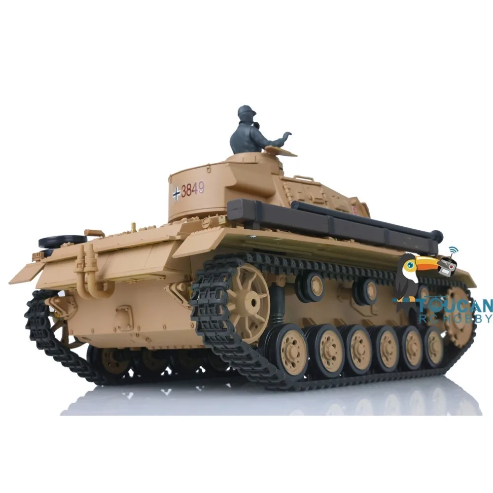 米国販売 2.4G ヘンロン 1/16スケール 7.0 プラスチック製 ドイツ軍 パンツァー3号戦車 H RTR RC戦車モデル 3849