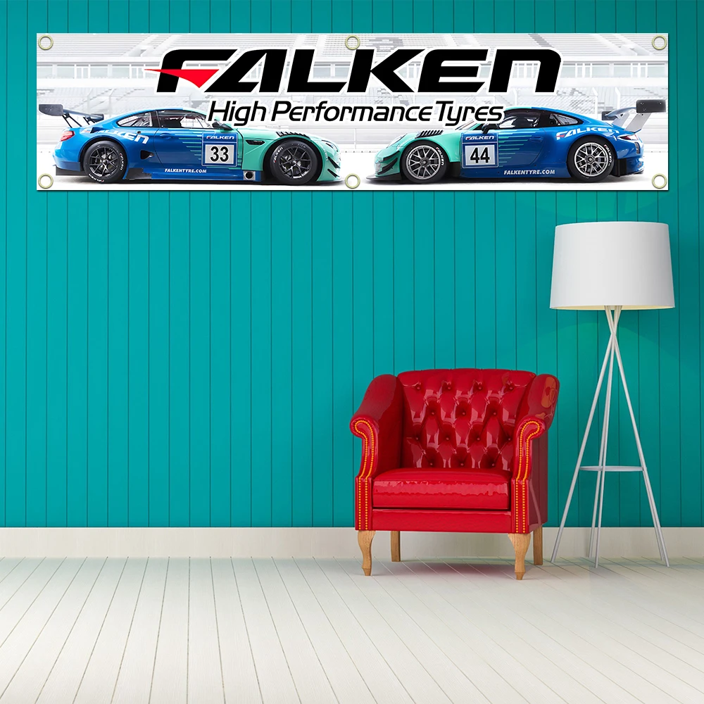 45x180cm Falkens Tire Banner Flag Polyester Printed Garage Wall Art Outdoor Decorations Tapestry