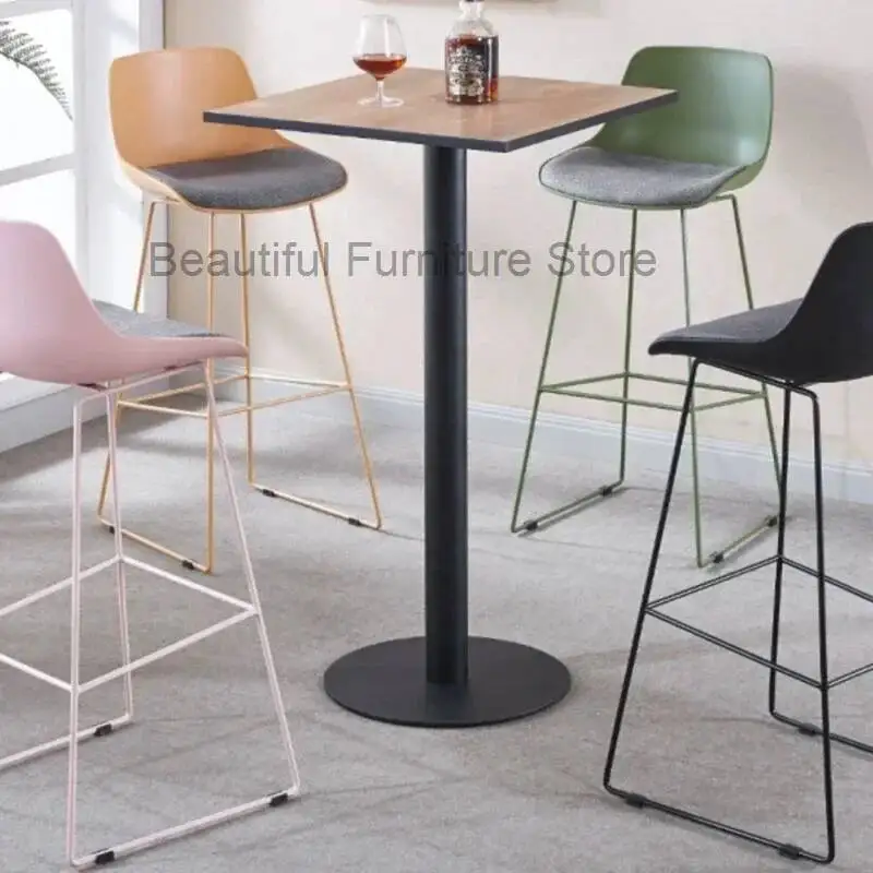 

Барный стул для ресепшн, пластиковый, в скандинавском стиле, простой металлический, HD50BY