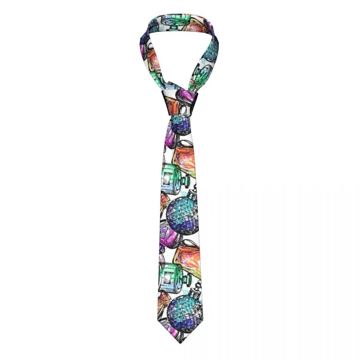 

Colorful Bottles Of Perfume Necktie Unisex Polyester 8 cm Neck Tie for Men Silk Narrow Suits Accessories Cravat Business