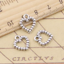 20pcs Charms Hollow Heart 14x12mm Tibetan Silver Color Pendants Antique Jewelry Making DIY Handmade Craft