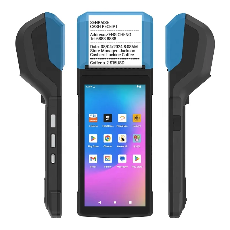 hit productAndroid 13.0 Handheld 5.5 Inch Touch 3G 4G POS with USB Printer WiFi Barcode Scanner