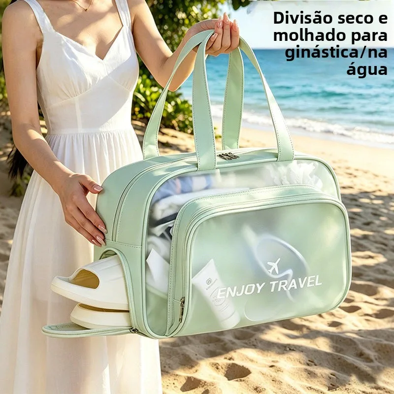 防水スイミングバッグ-ウェット＆ドライ分離-ハンドヘルド入浴シャワーバッグ-フィットネス用トイレタリー収納-ビーチバッグ-パーソナルケア