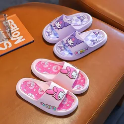 New Kawaii Sanrioed Cinnamoroll Kuromi Melody Children's Slippers Summer Boys Girls EVA Soft Soled Sandals Non-Slip Indoor Shoes