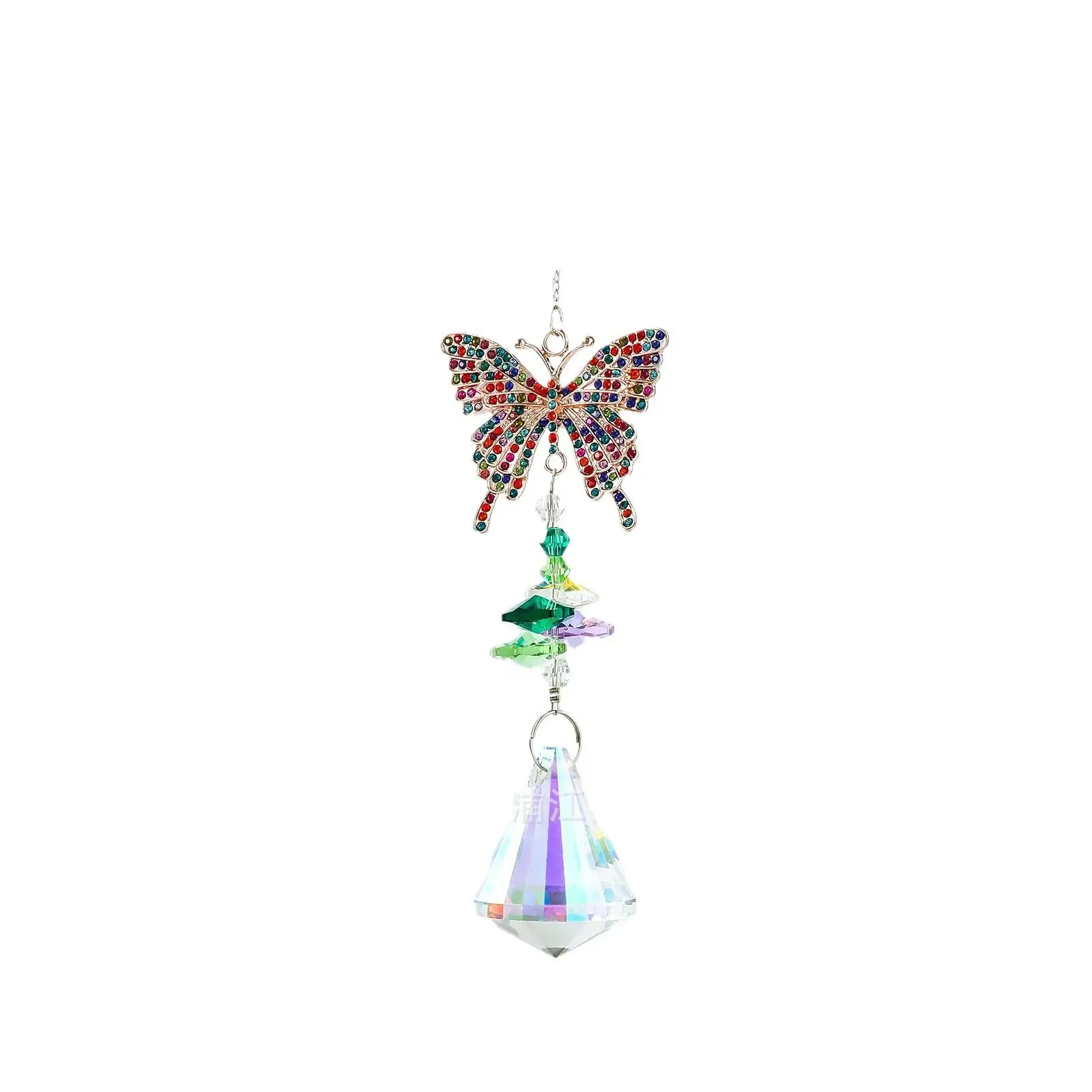 1PC Rainbow Suncatcher Colorful Diamond Love Star Butterfly Sun Catcher Gift Multicolored Crystal Pendant Garden Decoration