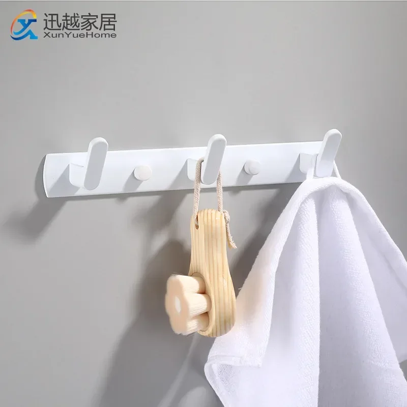 

Wall Hanger Coat Hook Clothes Towel Holder White Aluminum Toliet Hallway Hooks Hanging Shelf Bathroom Kitchen Accessories