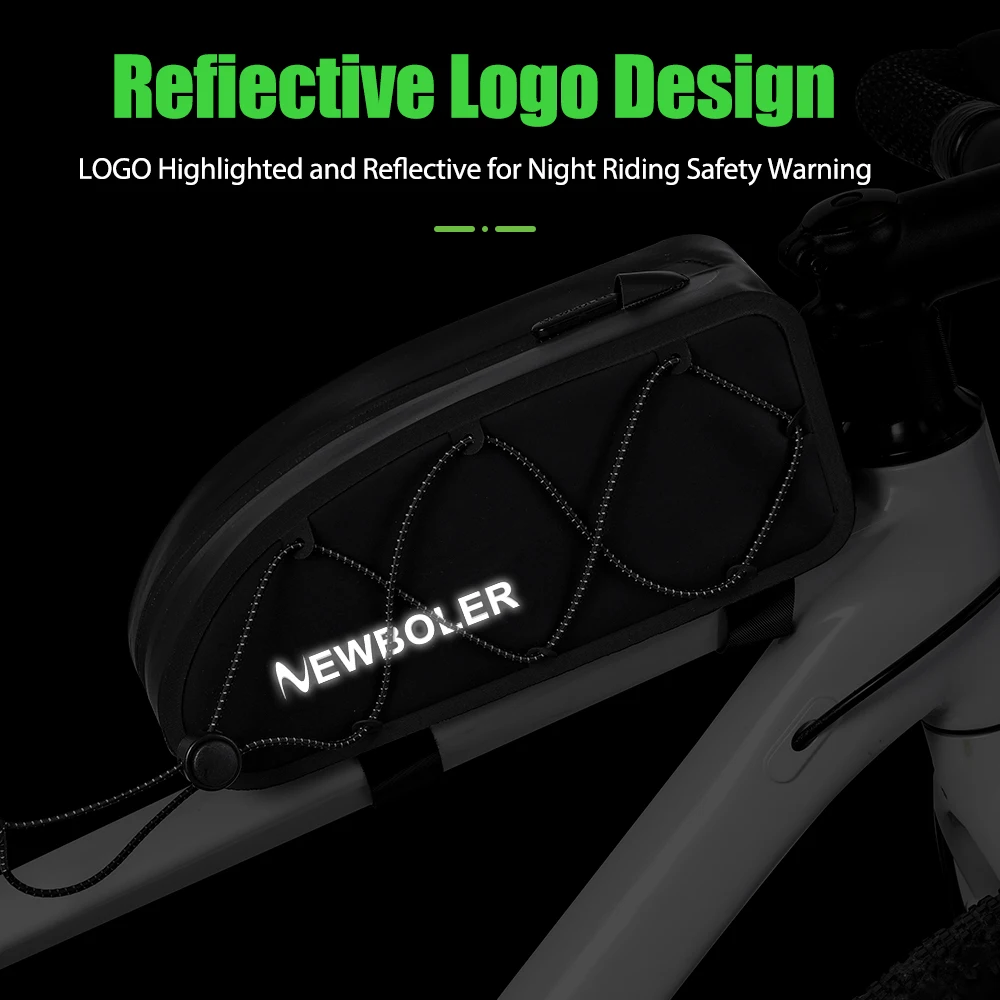 NEWBOLER Fahrradtasche Wasserdichte Reflektierende Vordere Oberrohr-Tasche Fahrradtasche mit Großer Kapazität MTB Rennrad Zubehör – Detail 8