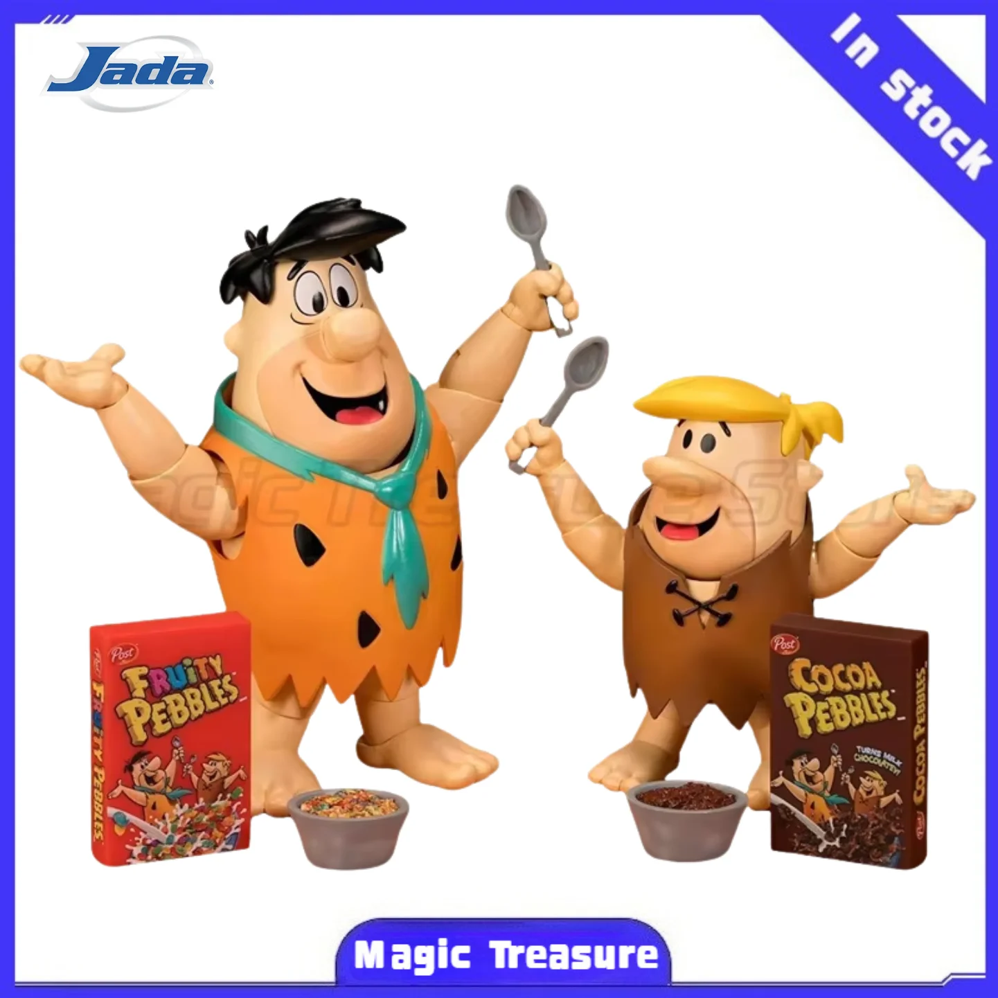 【MT】Jada Toys - Figura de acción de Barney Rubble de Cocoa Pebbles, Fruity Pebbles y Fred Flintstone, escala 1/12