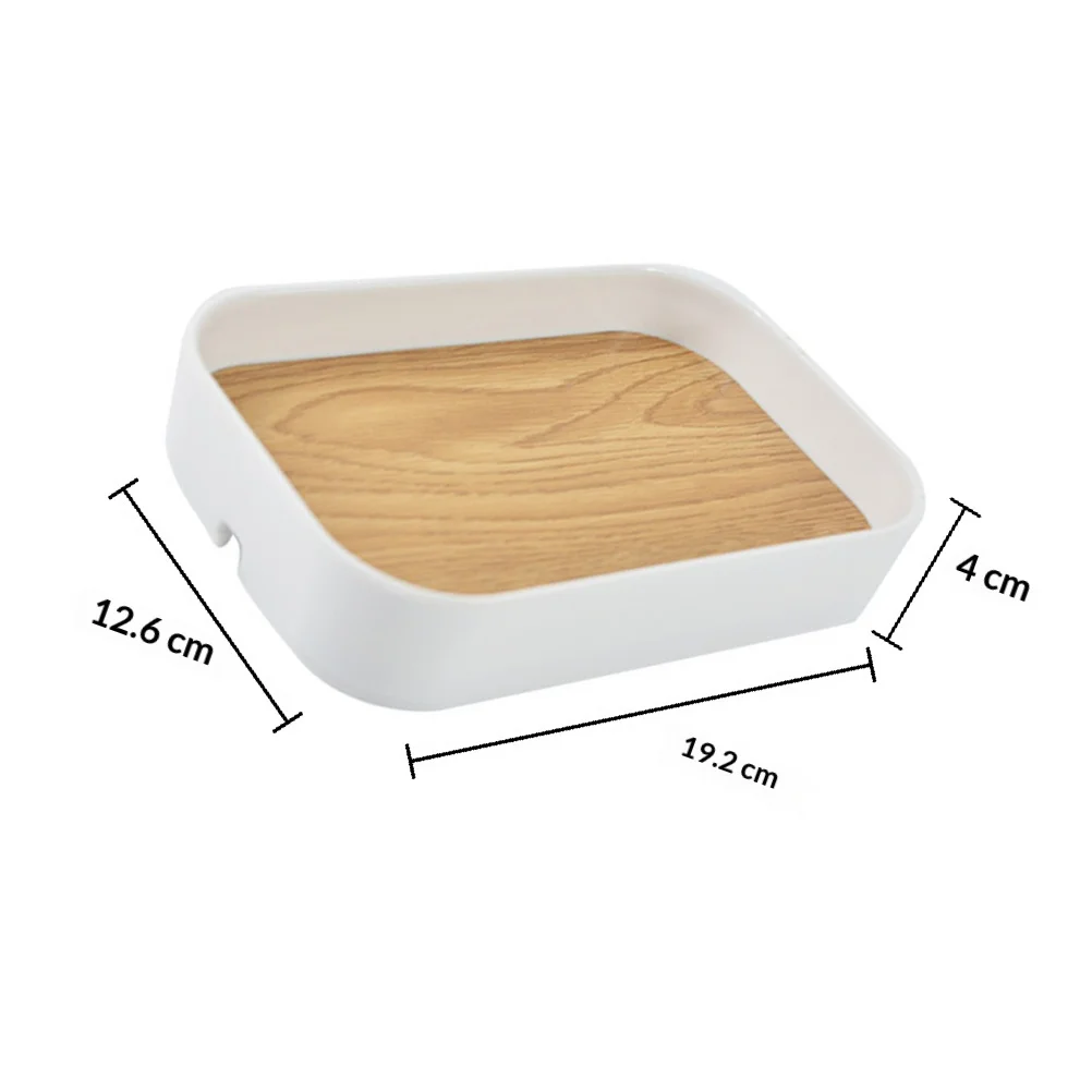 1pc Wood Grain Desktop Storage Box For Sundries Organizer Cosmetics Stationery Household Container Multipurpose Organizer