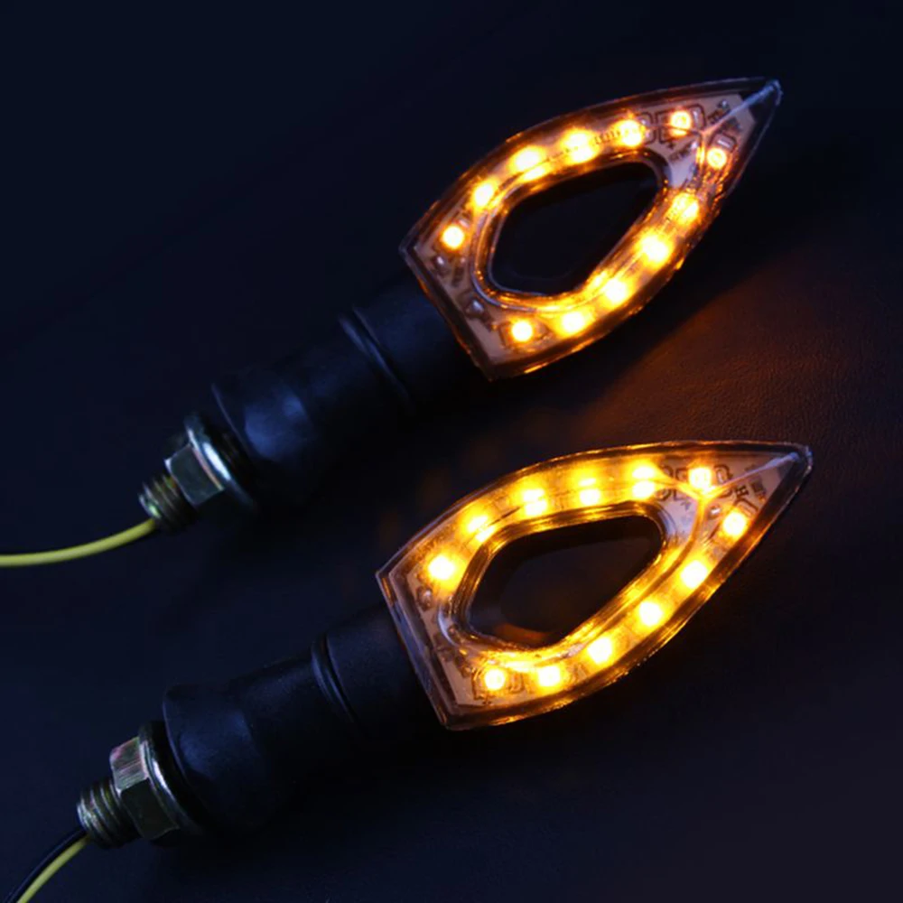 12 LED 1 Pair For Honda Suzuki For Ducati Amber Lights Hot Sale Waterproof Motorcycle Turn Signal New Universal Easy to Install