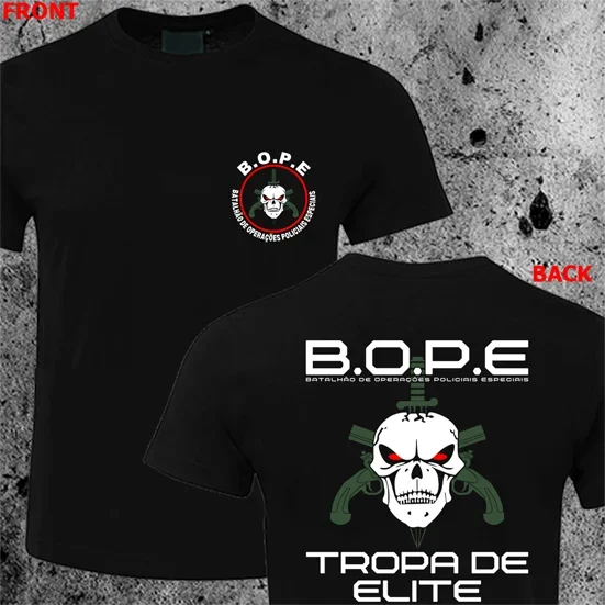 Cool BOPE Tropa De Elite Brazil Special Elite Forces T-Shirt Short Sleeve Casual O-Neck Mens T Shirts