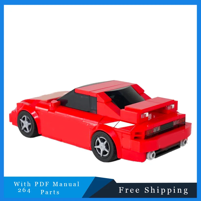 

264 шт., креативная красная скоростная игра, гоночный модульный MOC, строительные блоки, модель, детское образование, набор игрушек для сборки «сделай сам», подарки на день рождения