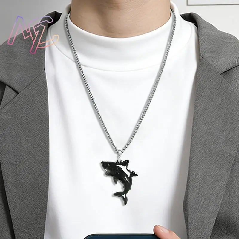 Myanmar Jadeite Shark Pendant Necklace Natural Jewelry Vintage Real Jade Charm Talismans Amulet 925 Silver Gifts for Women - view 3