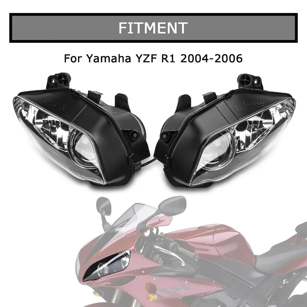 

Motorcycle Accessory Headlight Assembly Lamp Front Light Cover For YAMAHA YZF R1 1000 2004-2006 Front Headlamp Headlight