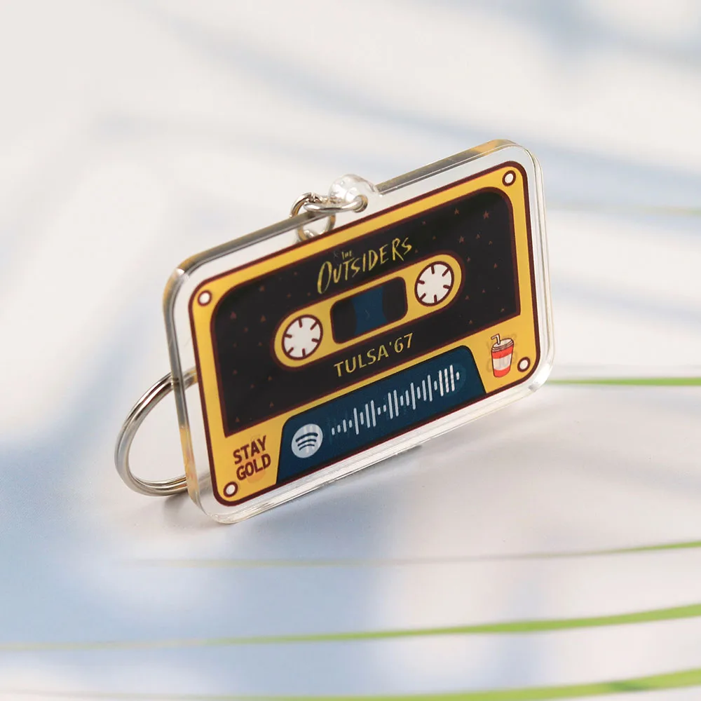 Stay Gold The Outsiders Acryl-Schlüsselanhänger Retro-Kassette Spotify-Code Schlüsselring Tulsa 67 Broadway Musical Merchandise Geschenk für Fans – Detail 6