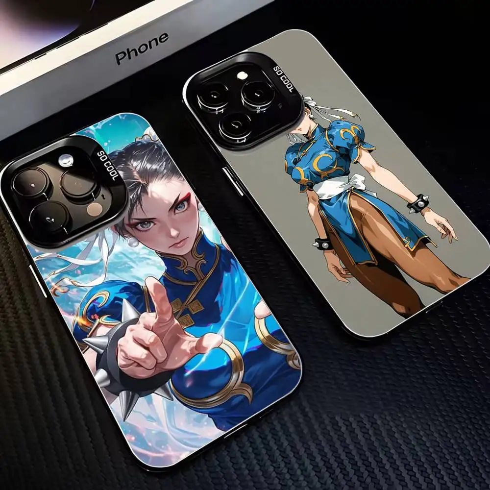 

Chun-Li Game S-Street-F-fighters Phone Case For iPhone 16,15,14,13,12,11,Mini,Pro,MAX Black Matte Shockproof Cover