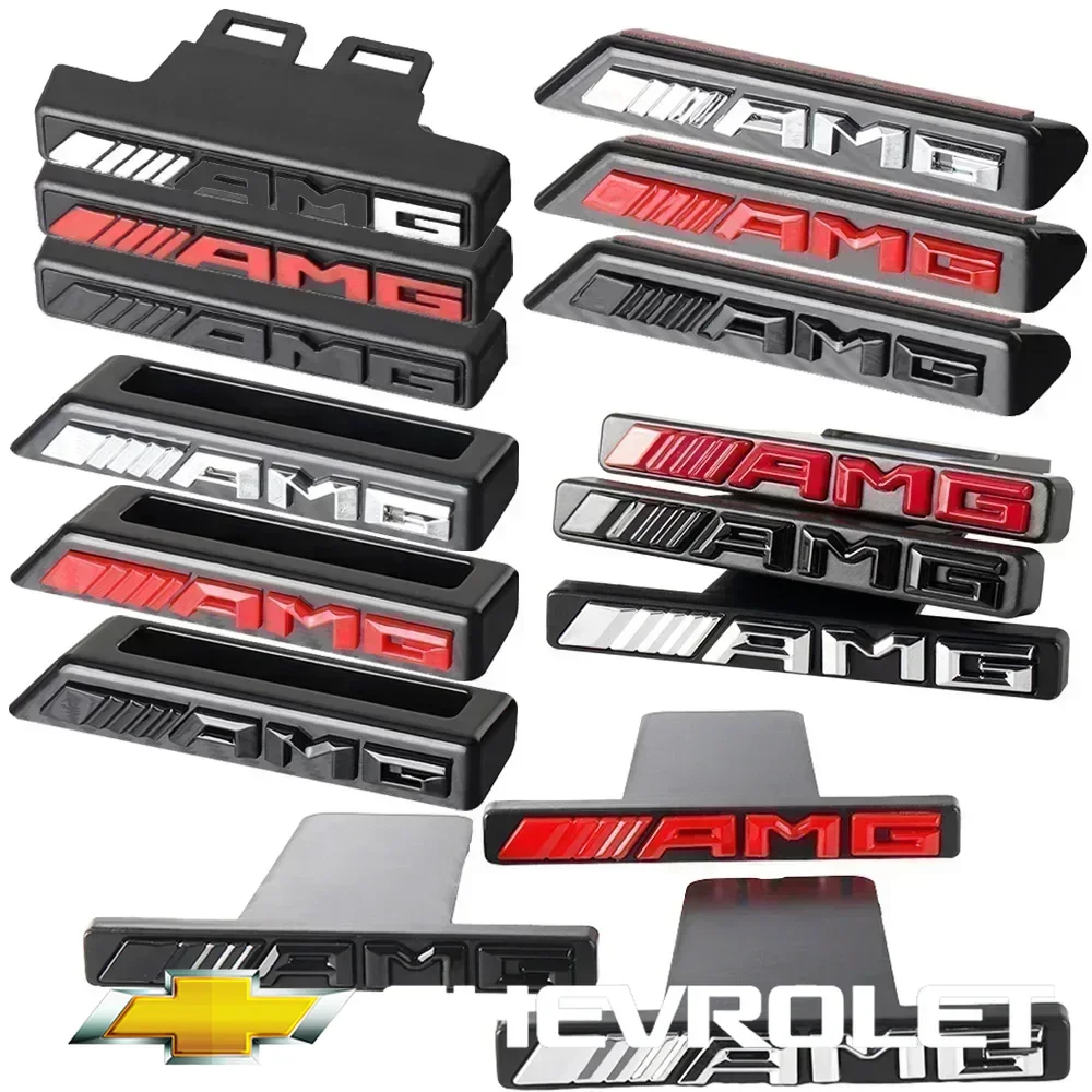 

3D ABS Car AMG Sticker Mercedes Benz AMG Badge Logo Front Grille Emblem Decoration Decals Auto Modification Accessories