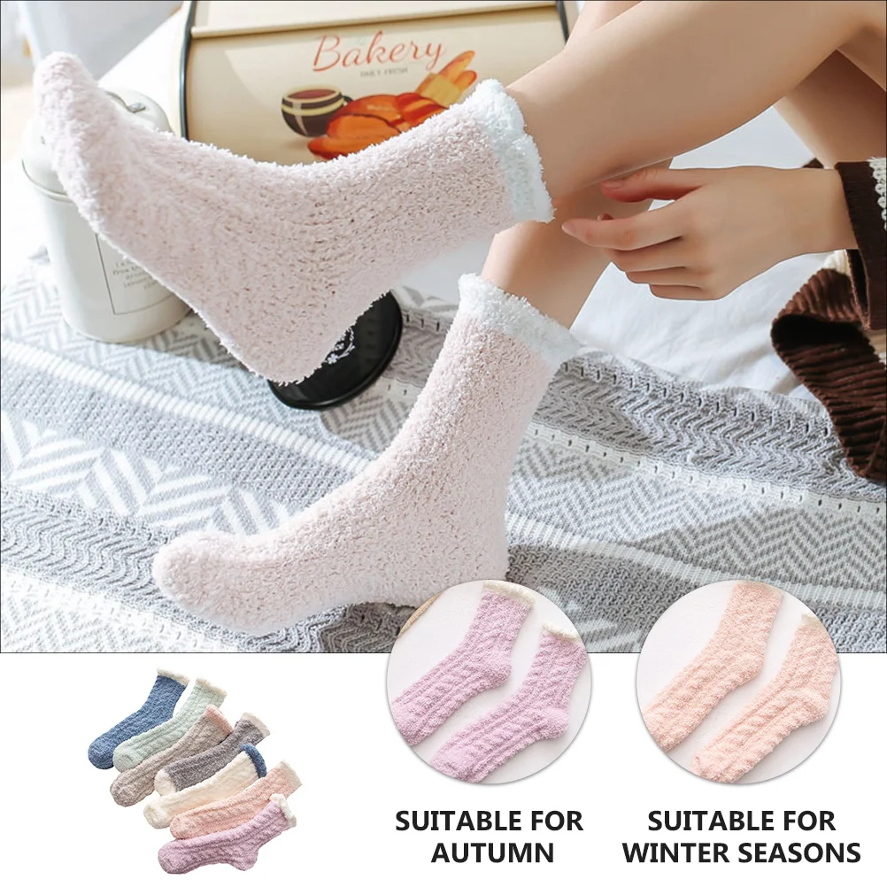 

7Pairs Midcalf Length Socks Female Warm Stockings Stylish Comfortable Lightweight Warm Stockings