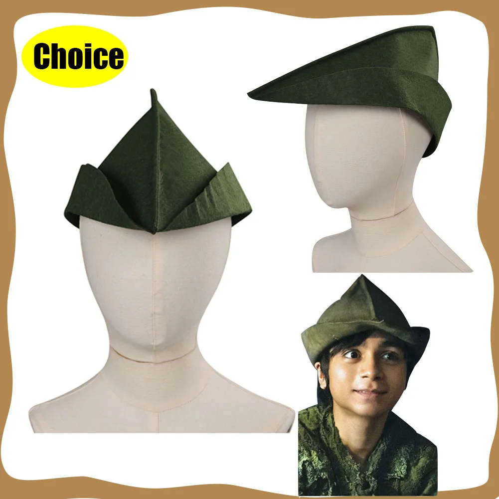 Pan Wendy Cosplay Fantasy Kids Hat Akcesoria Peters Boy Roleplay Fantasia Cap 2023 Movie Halloween Carnival Party Ubrania Rekwizyt