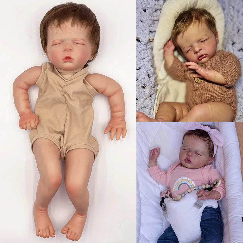 19inch Reborn Doll kit Louisa painted Doll kit Unfinished Doll parts with Hand Rooted Hair