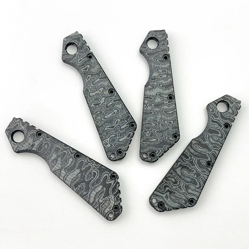 1pc Micarta Material Damascus Pattern Knife Handle Scale Patch For Genuine Strider SMF Old Version Knives Grip DIY Replacement