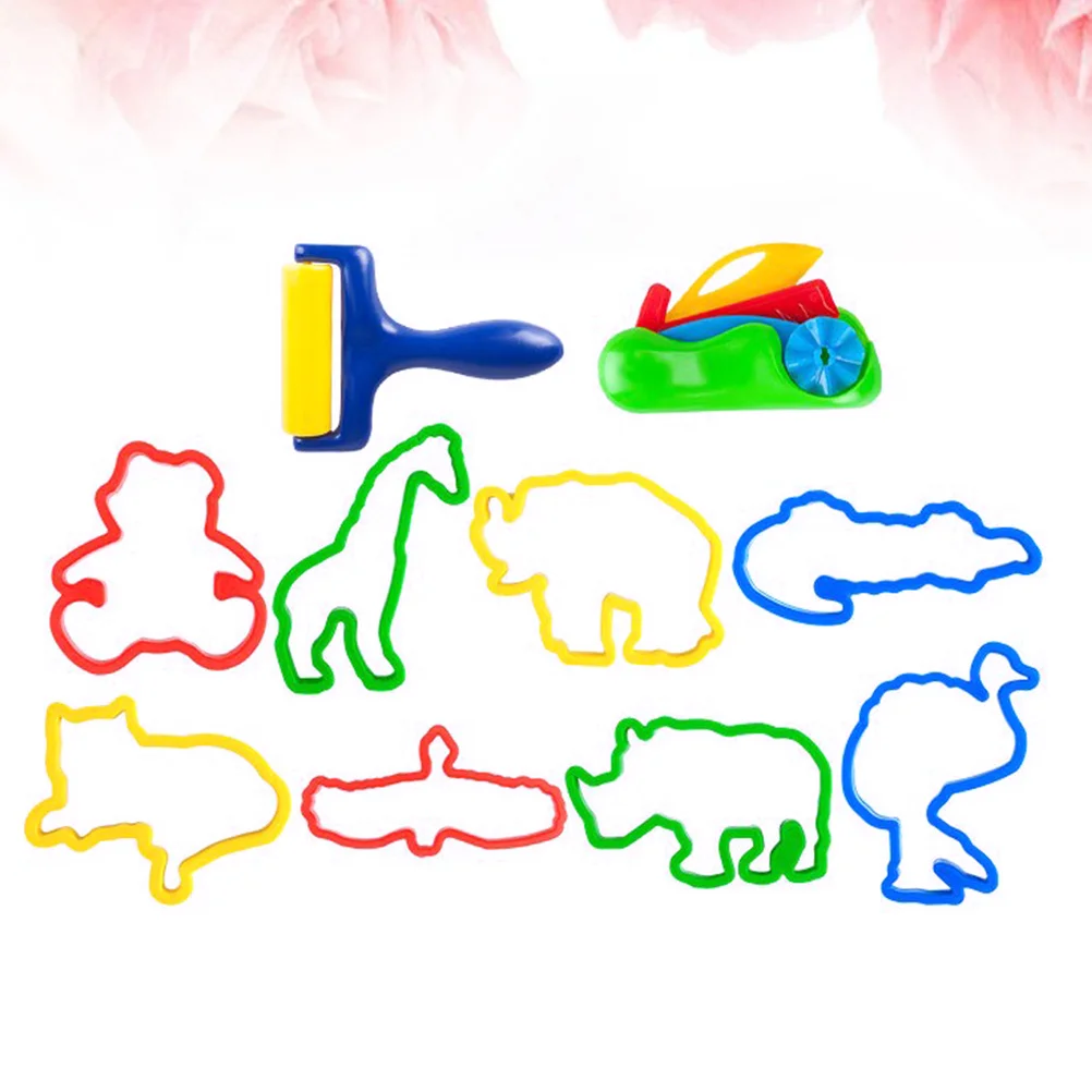 Kit de moules en argile colorée pour enfants, ensemble d'outils en pâte à modeler, bricolage, découpe, mise en forme, amusant, créatif, activité d'apprentissage, artisanat, 10 pièces