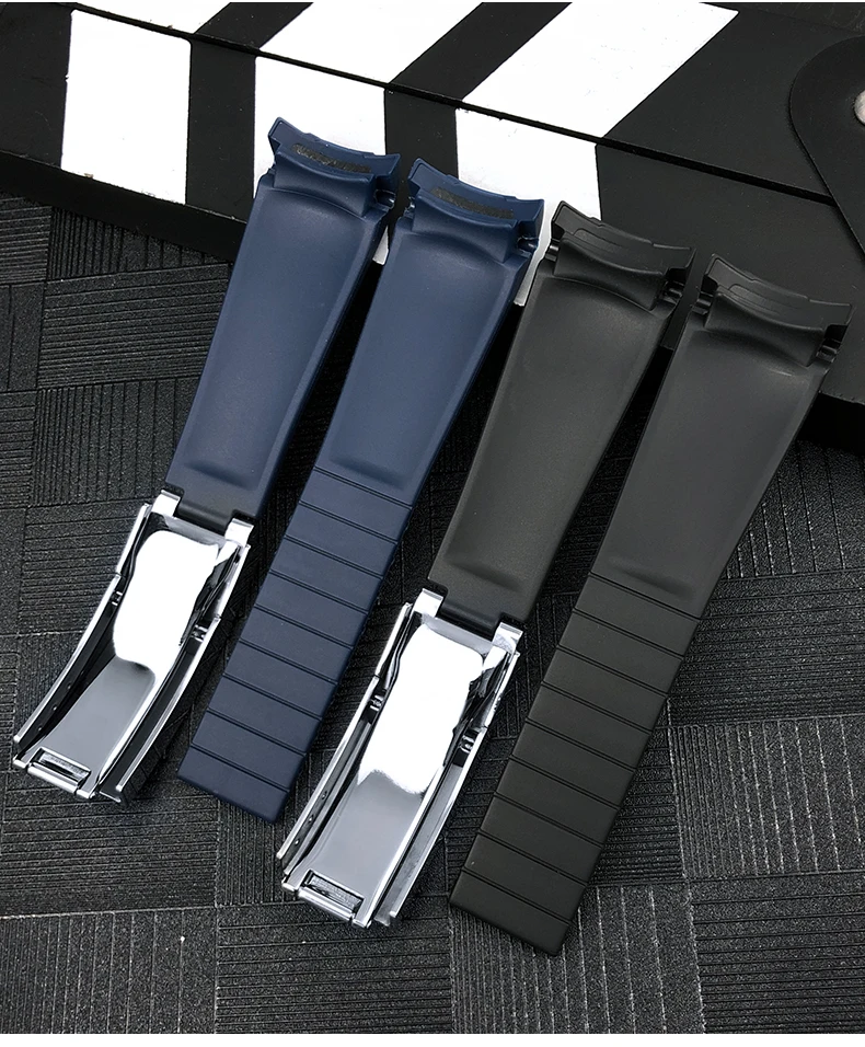 High Quality Rubber Watch Strap Suitable For Rolex Explorer log type Comcast Iwc Pilot Tag Heuer Men Watchband 21mm