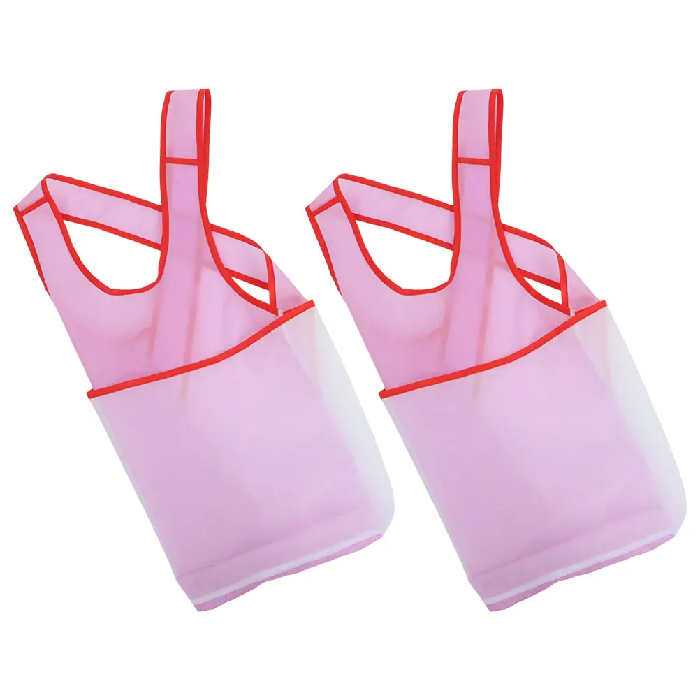 

2 Pcs Large Capacity Waterproof Laundry Apron Oxford Cloth Drying Net Bag Foldable Sleeveless for Home Use