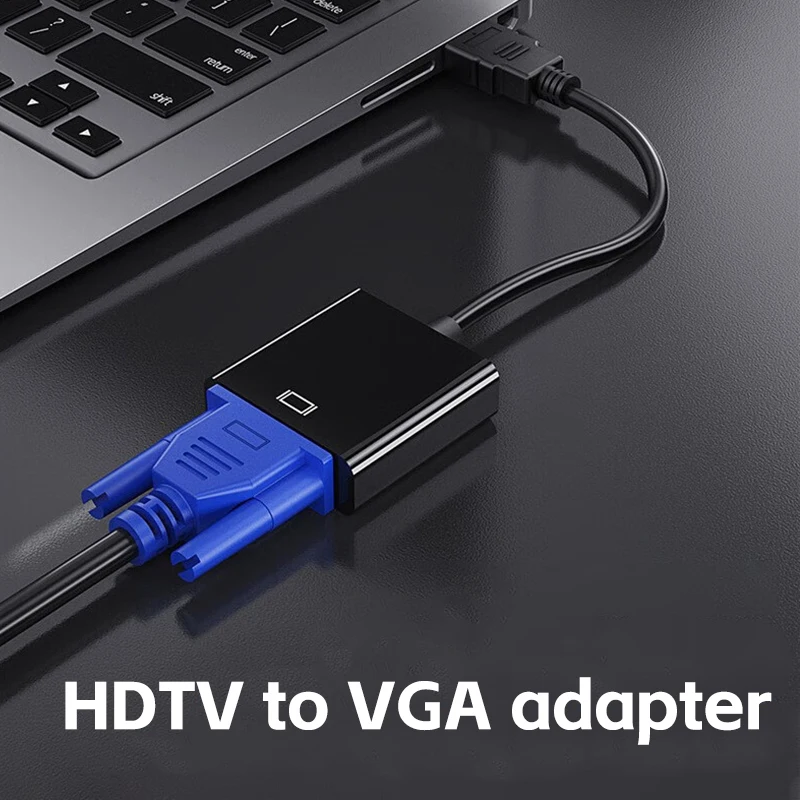 Szybki adapter HDMI na VGA HDTV męski na VGA żeński konwerter HDMI Scaler kabel wideo konwerter do laptopa PC