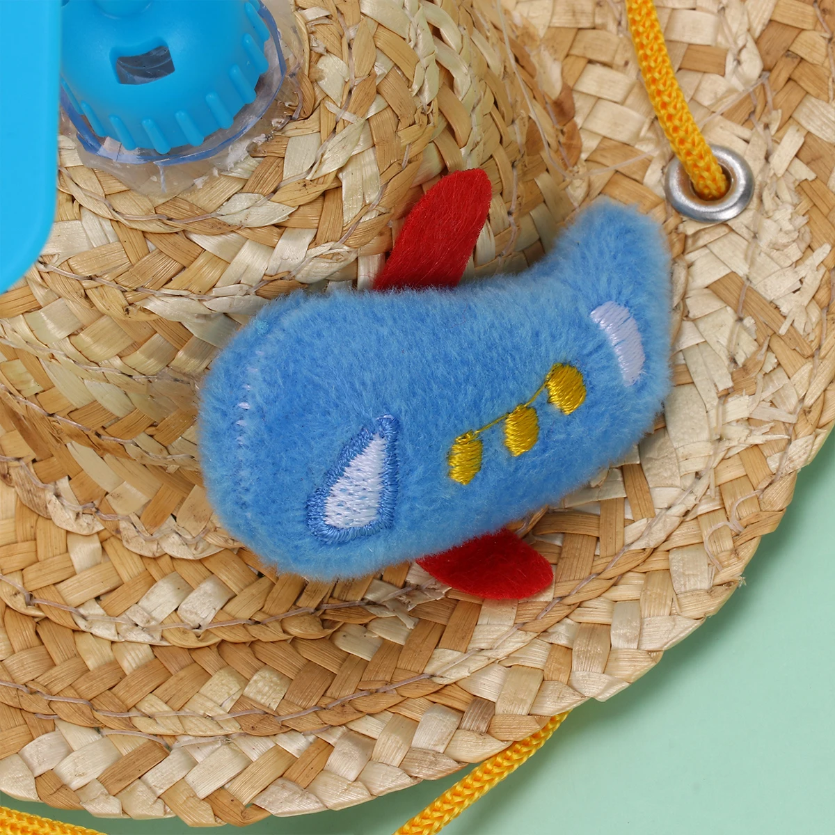 

Beach Pet Hat Straw Dog Party Hats for Medium Dogs Photo Props