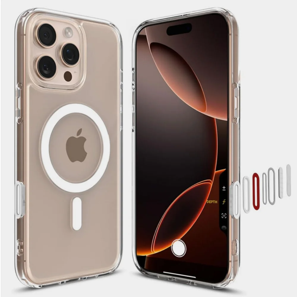 Spigen Original MagFit Magnetische Hülle für iPhone 17 18 Pro Max Air 17 18 Pro 16Plus mit Touch-Taste Transparente Schutzhülle