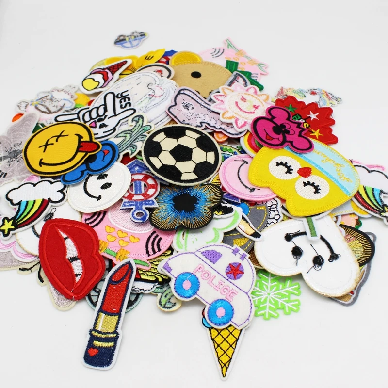 10/20pcs/lot Random Mixed Patch Set Iron Sew On Patches Cartoon Cute Embroidered Applique Patches For Clothes Patch Stickers