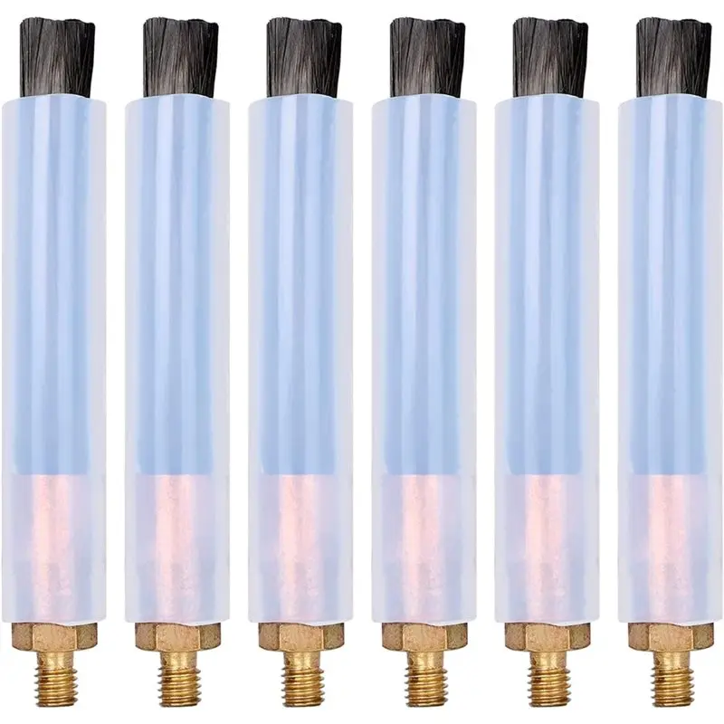 AB33-6PCS Weld Bead Cleaning Brush, Copper Head Weld Brush For Welding Bead Seam Polishing Machine M6 Type