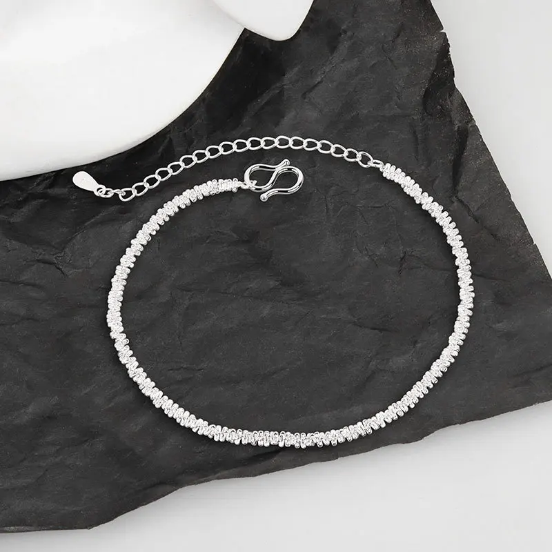 Trendy products 925 Sterling Silver pretty shine Chain Bracelets for Women lady fashion jewelry Wedding Party Christmas Gifts