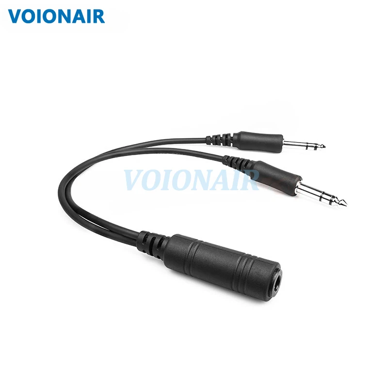 VOIONAIR Helicopter Headset to GA General Aviation Headset, GA Dual Plug to U174 Adapter Cable