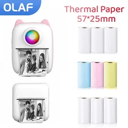 57MM Rolls Thermal Paper Self-adhesive Printing Label Papers Sticker For Pocket Thermal Mini Printer Kids Camera Photo Print