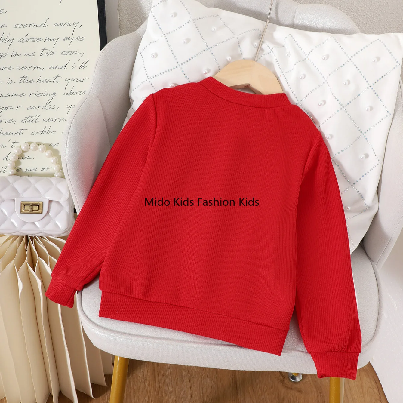 New Autumn Collection Bow-Detail Red Long-Sleeved Jacket for Young Children in Europe and America 4-7Y