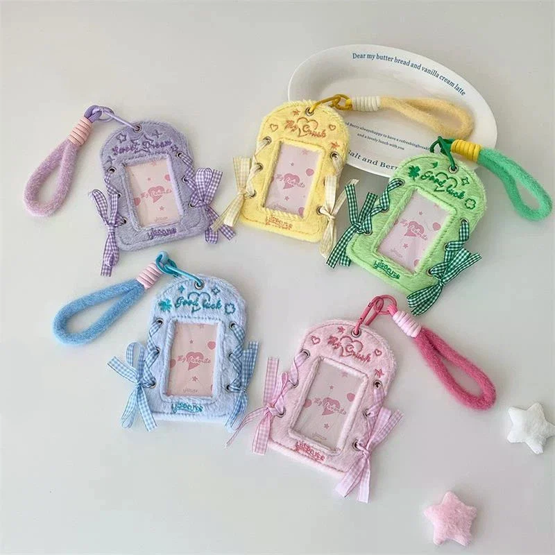 

Лента в балетном стиле, держатель для фотокарт, плюшевый держатель для карт со шнурком, идол, дисплей для хранения фотографий, защитный кулон, подарок