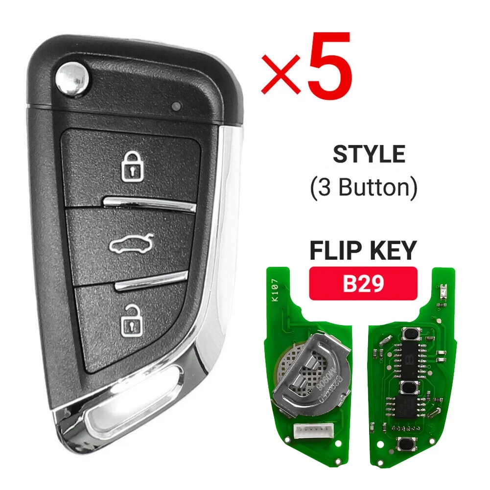 5Pcs KEYDIY B29 3 Button B-Series Remote Control Car Key for KD200 KD900 KD900+ URG200 -X2 Mini for Style