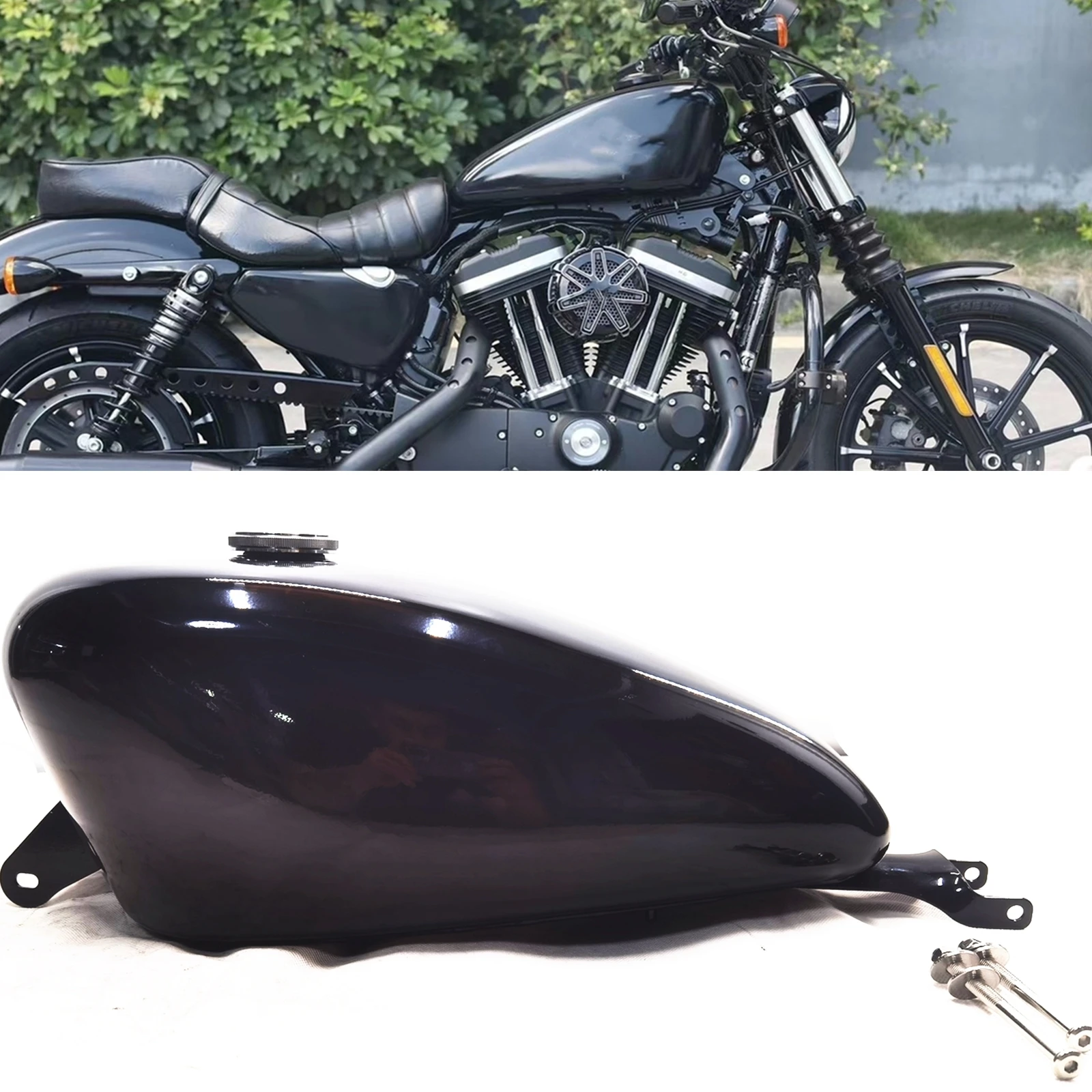 

JC Pop 13,5 л мотоциклетный бензиновый топливный бак для Harley-Davidson Sportster XL 883 1200 48 сорок восемь XL1200X XL1200 883N X48 20
