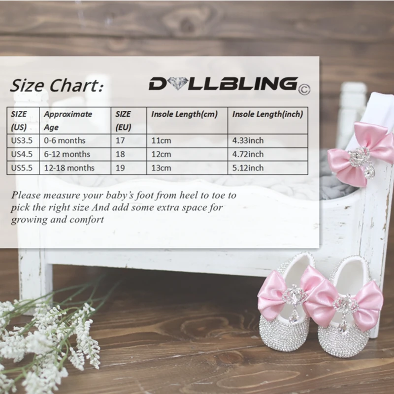 Dollbling ของขวัญวันวาเลนไทน์ Menternity การตั้งครรภ์การถ่ายภาพ Bling รองเท้าเด็กรองเท้าดอกไม้สาว Live Broadcast First Walkers