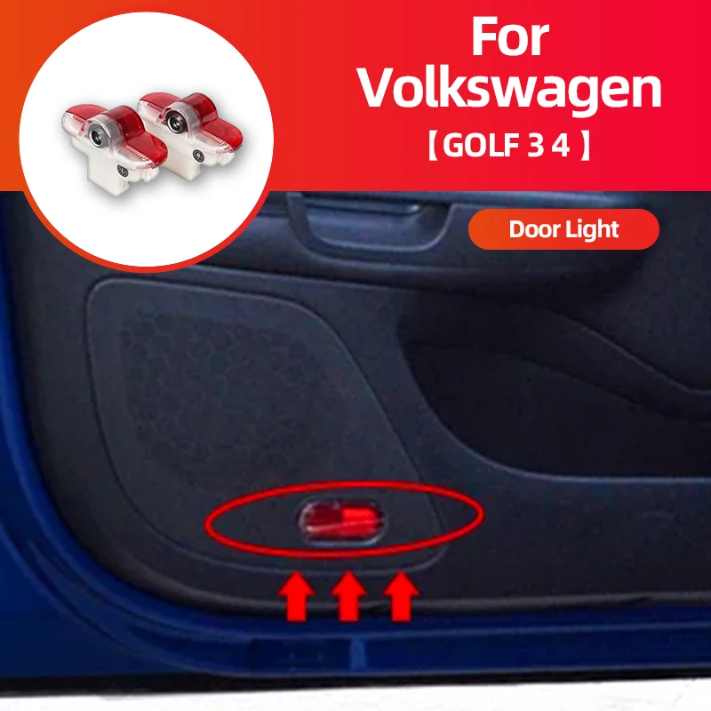 

Для VOLKSWAGEN VW 2026 Hot 2X НОВЫЙ светодиодный сигнальный светильник на дверь автомобиля, приветственный призрак, тень, аксессуары для VW Golf 3 4 Mk3 Mk4 Jetta Tour