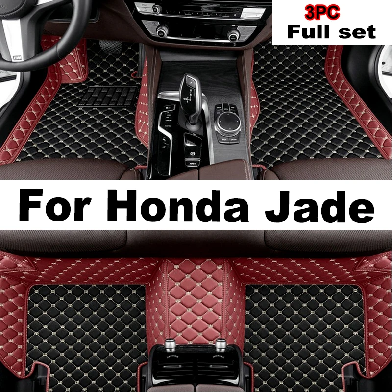 

Car Mats For Honda Jade FR4 FR5 2013~2020 Luxury Leather Floor Mat Set Carpet Rug Auto Foot Pads interior parts Car Accessories